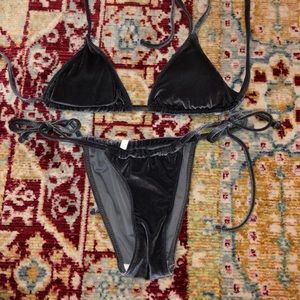 Velvet gray swim suit